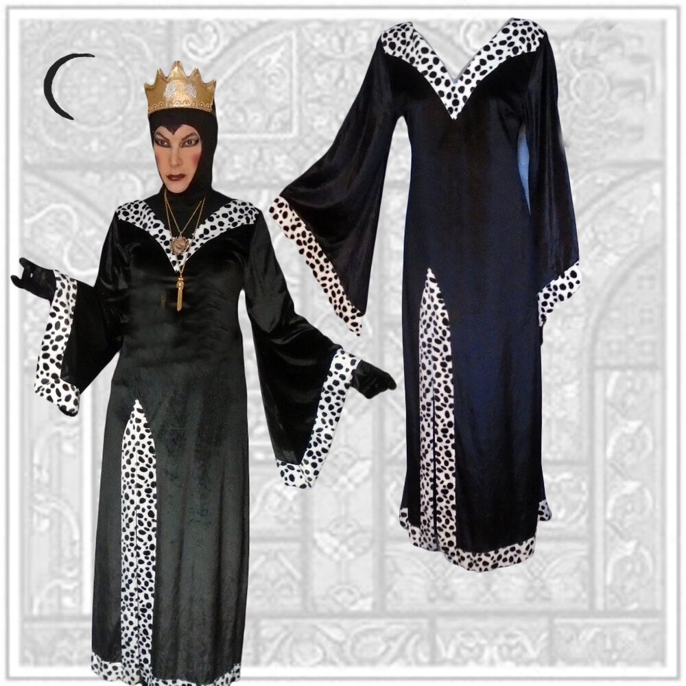 Women's Costume for Evil Queen + Crown with Blinking Lights